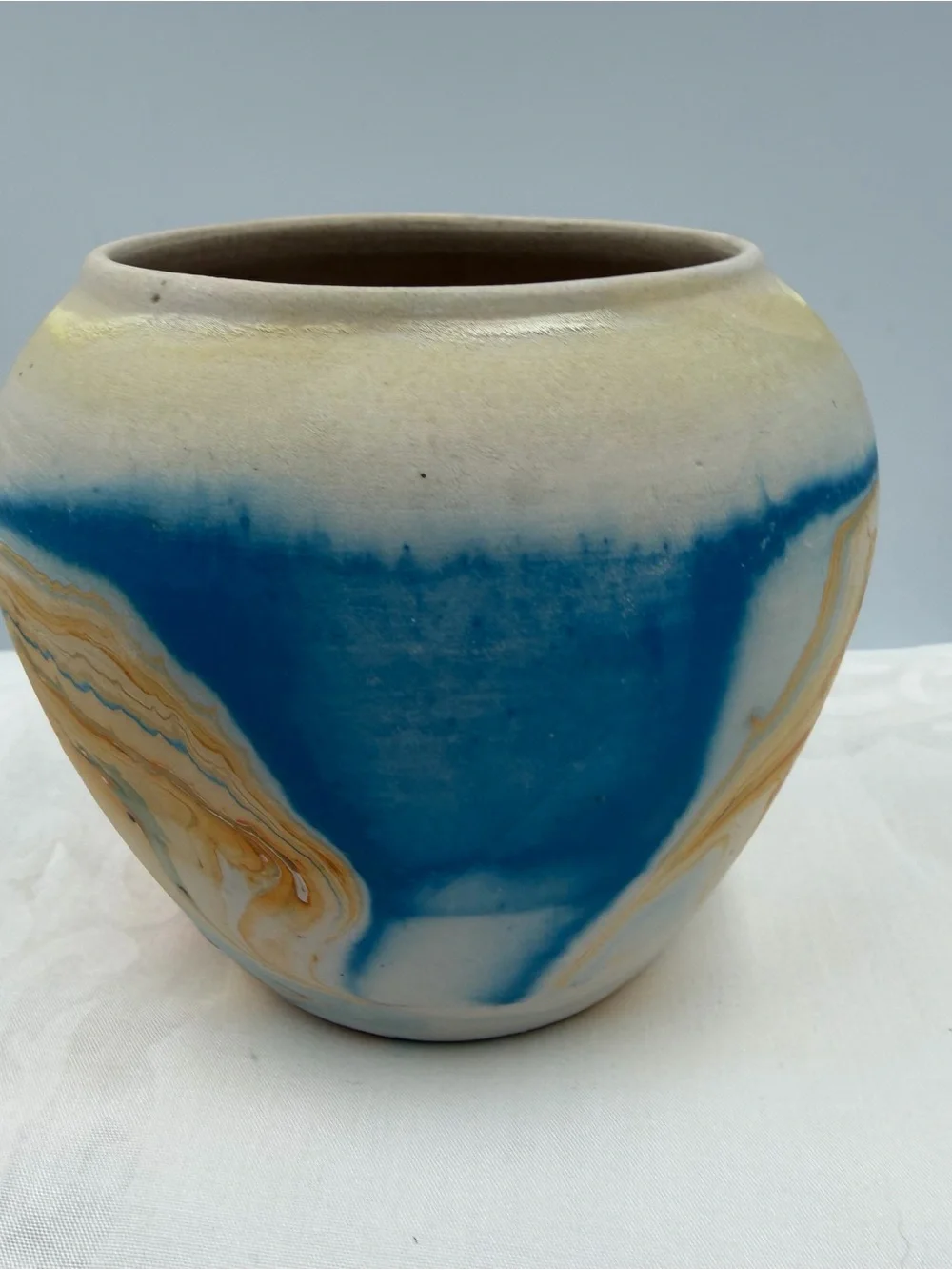 Nemadji Pottery Vase Multicolor Earth Tones Southwest 4.5